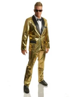 Adult Disco Ball Tuxedo Gold Jacket