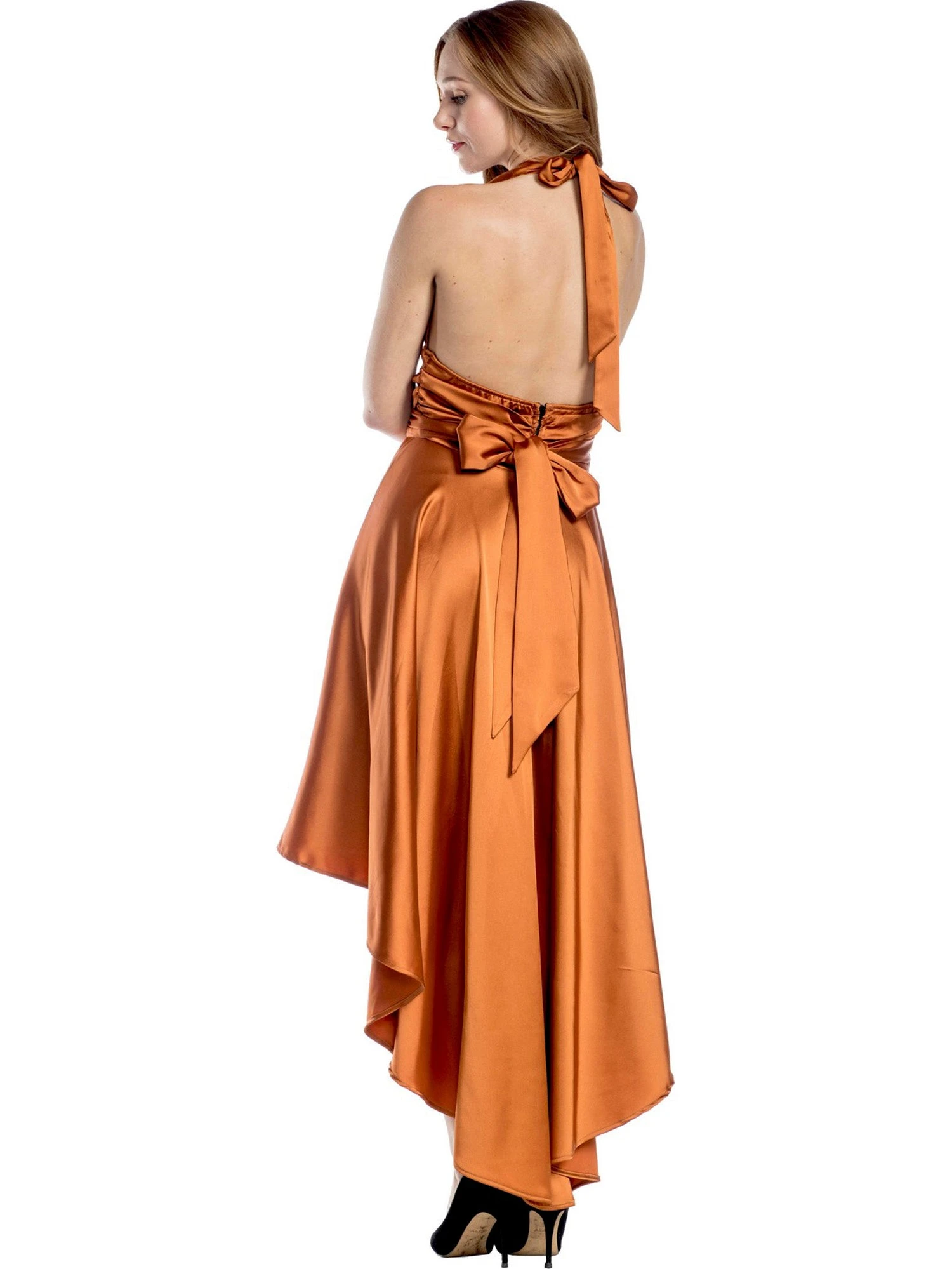 Women's Burnt Orange Disco Dress 2 Women's Burnt Orange Disco Dress - Image 2