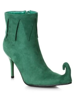 Women's Green Microfiber Holiday Boot With 3-inch Heel