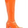 Women's Orange Patent Go Go Boots
