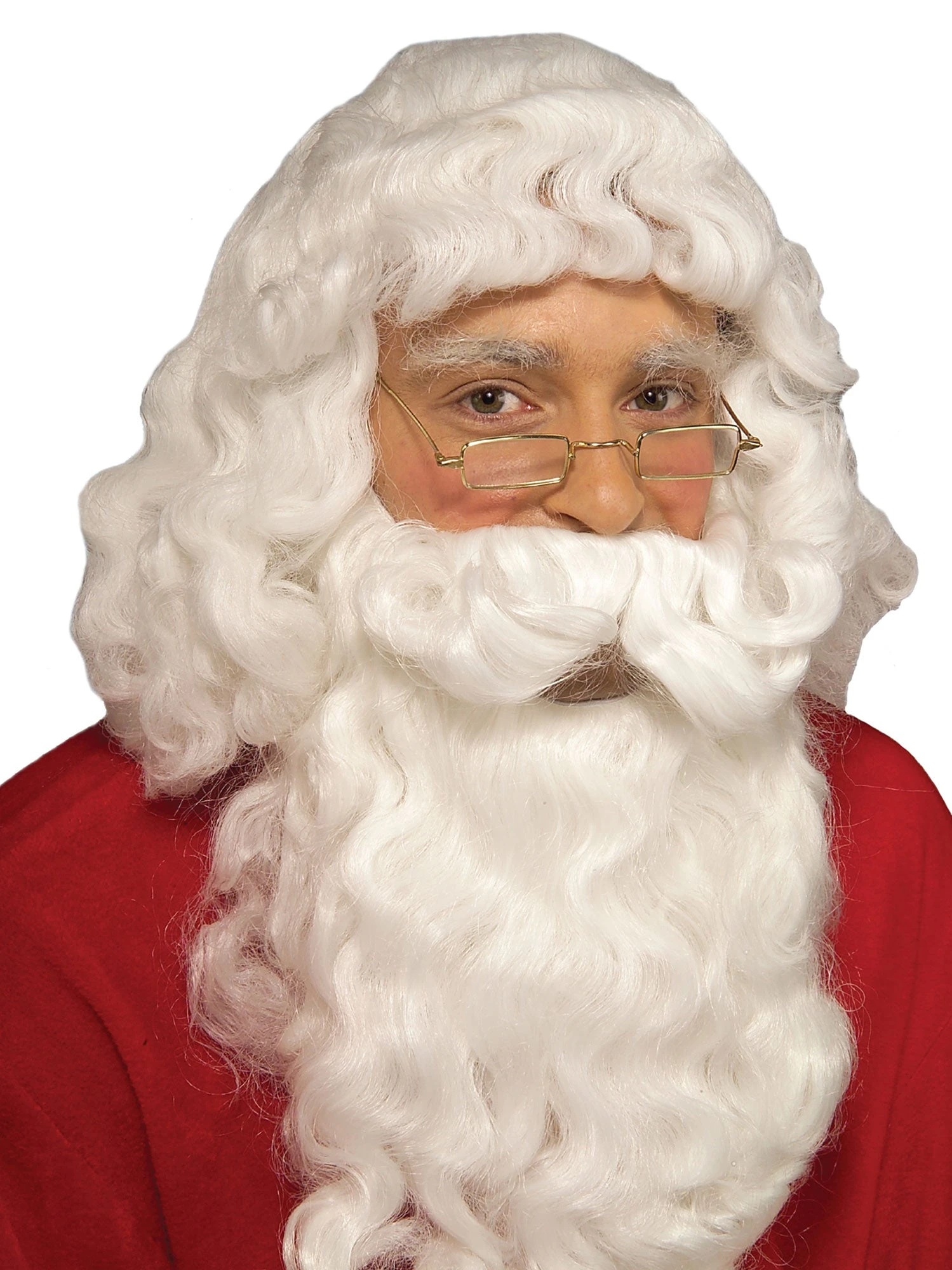 Men's White Santa Beard And Wig Set - Value Deluxe 1 Men's White Santa Beard And Wig Set - Value Deluxe