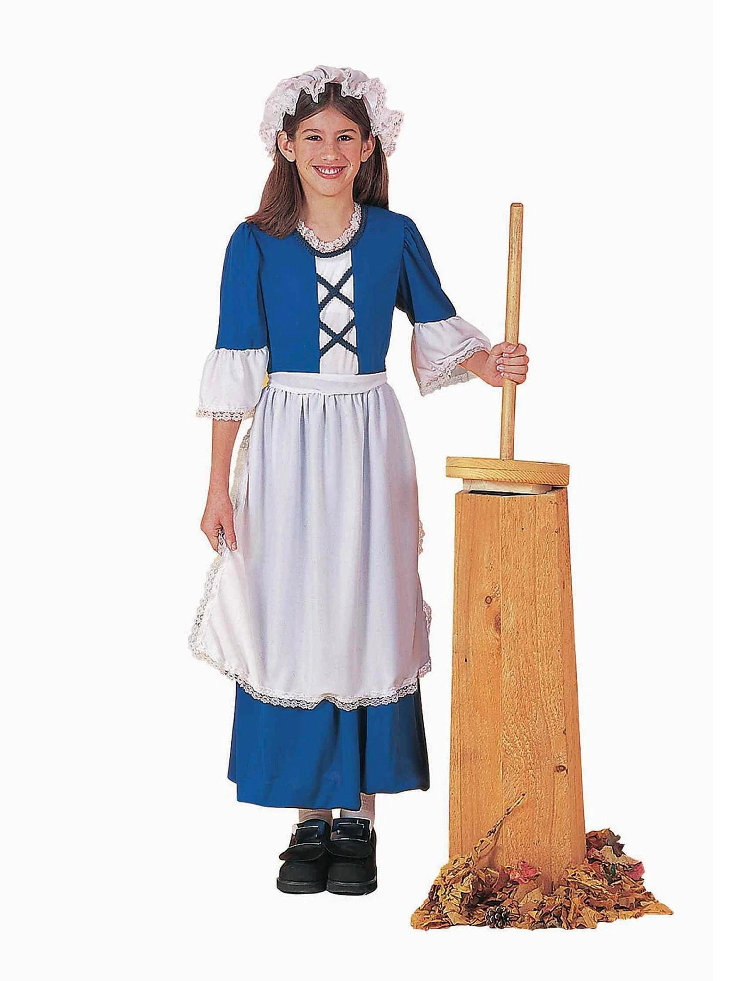 Blue Colonial Pilgrim Girls Costume 1 Blue Colonial Pilgrim Girls Costume