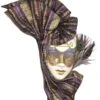 Adult Venetian Mask W/Pecock Feather