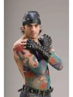 Studded Fingerless Gloves