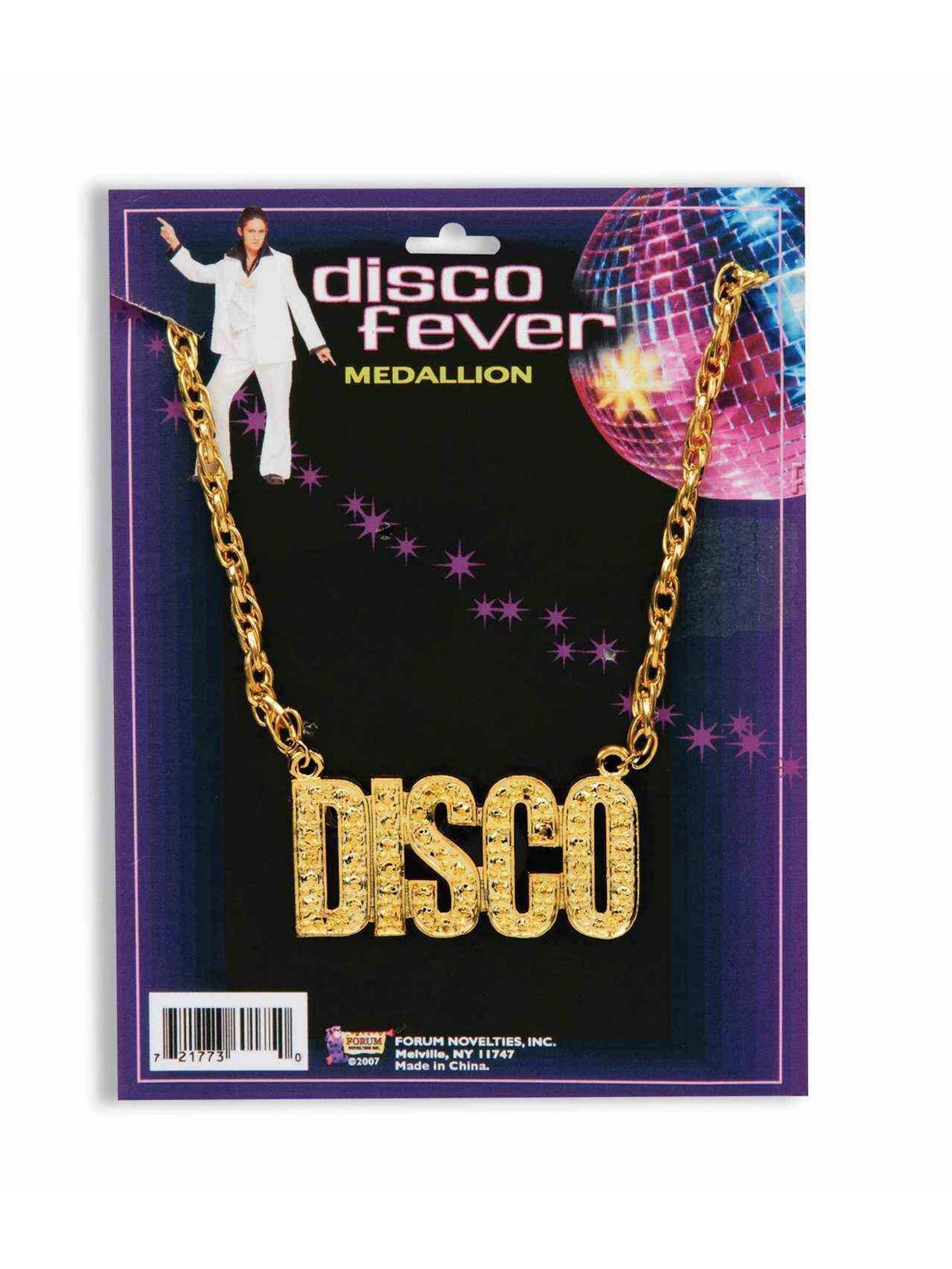 Adult Gold Disco Medallion Necklace 1 Adult Gold Disco Medallion Necklace