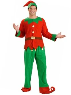 Men's Red And Green Holiday Helper Elf Costume