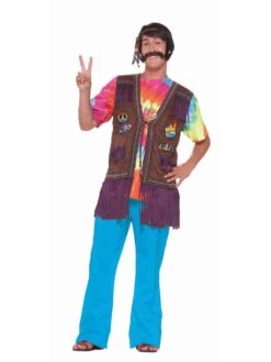 Men's 1960's Brown Hippie Peace Vest