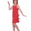 Girls' Red Fringe Flapper Dress And Headband