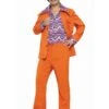 Orange Leisure Suit Mens Costume
