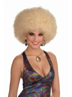 Adult Blonde Afro Wig - Deluxe