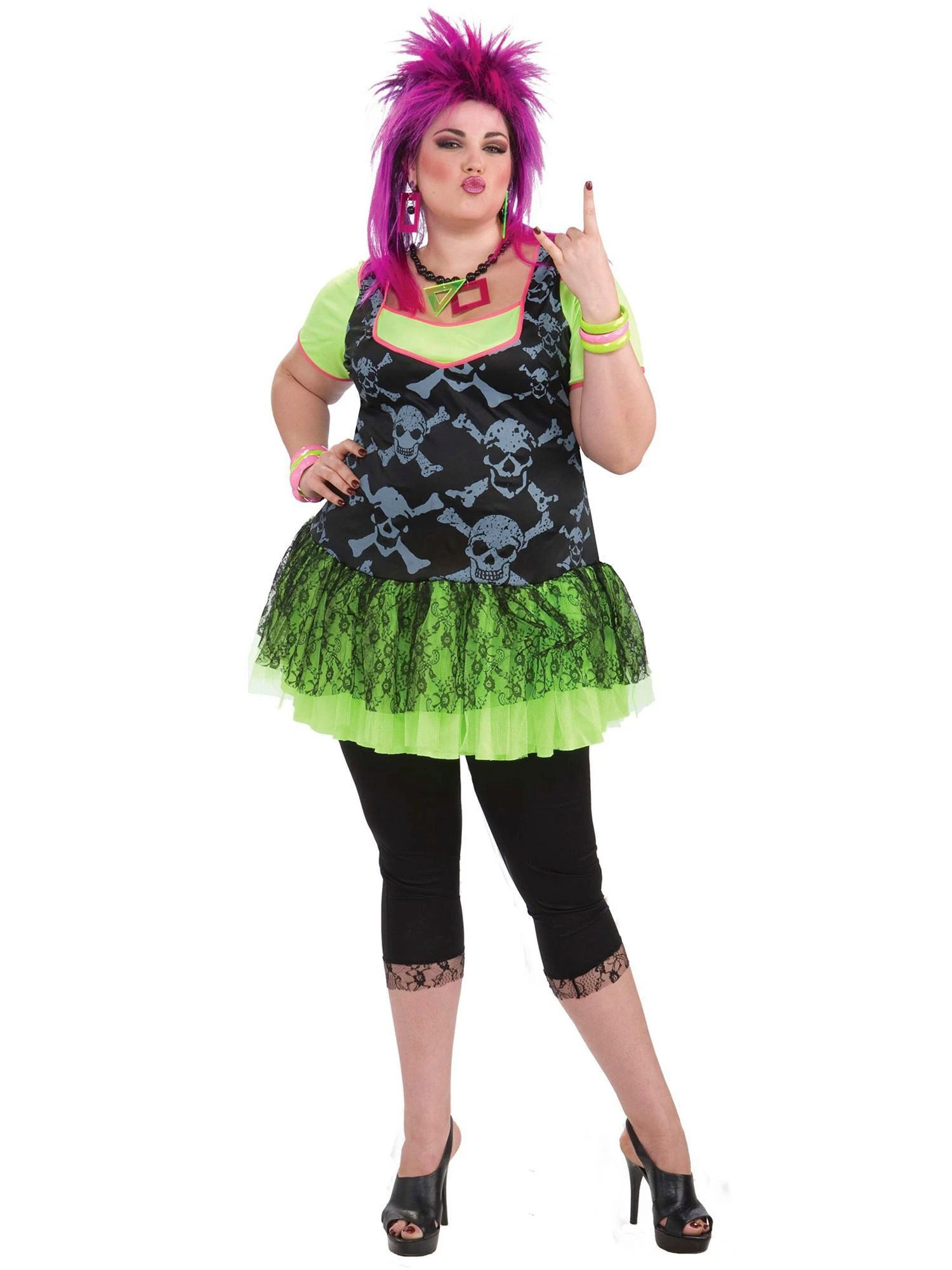 80's Punk Lady Plus Size Costume 1 80's Punk Lady Plus Size Costume