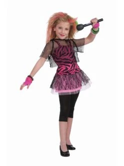 Child 80's Punk Rock Star Girl Costume