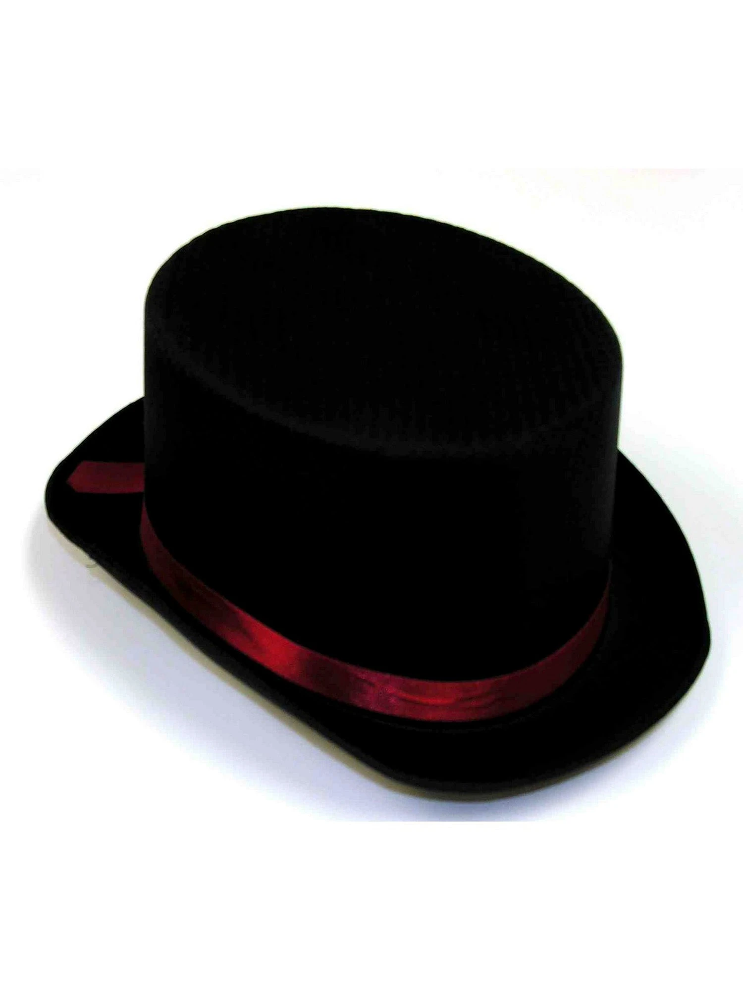 Adult Black Classic Top Hat With Red Trim 1 Adult Black Classic Top Hat With Red Trim