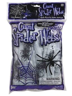 Giant Wickedly White Super Spiderweb With 12 Spiders - 240 Grams