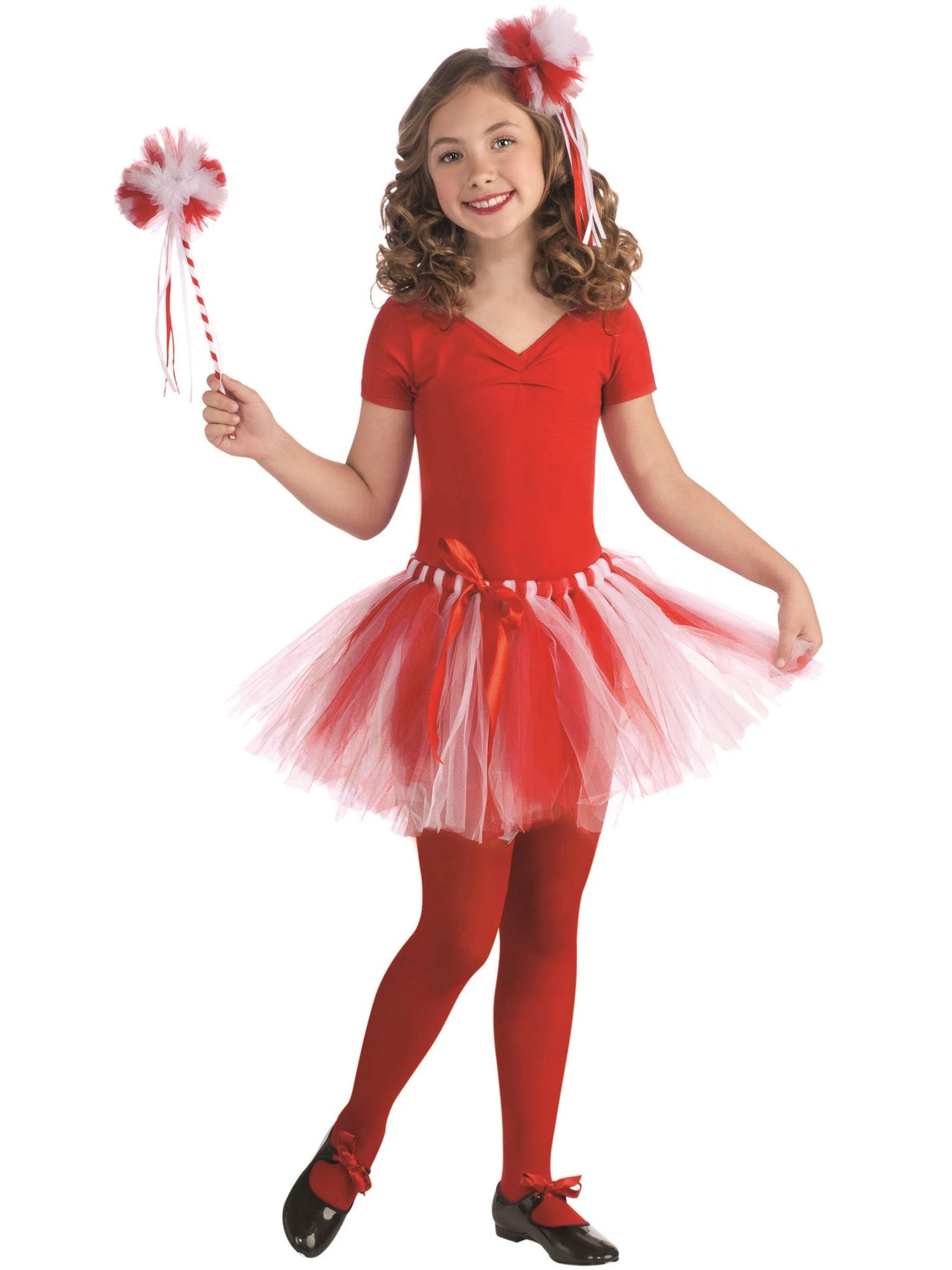 Girls' Red/White Candy Cane Tutu Accessory 1 Girls' Red/White Candy Cane Tutu Accessory