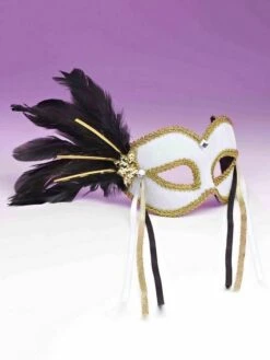 Mardi Gras Mask - White