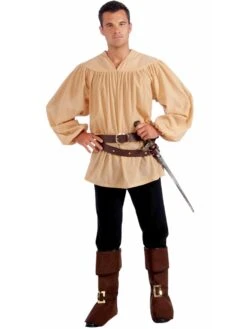 Men's Flowy Beige Medieval Shirt