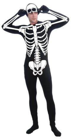Mens Skeleton Man Skin Suit Adult Costume