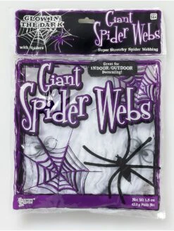 Giant Wickedly White Super Spiderweb With 2 Spiders - 42.5 Grams