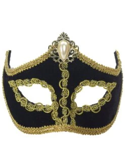Black Velvet Venetian Mask