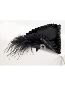 Adult Black Mini Tricorn Hat