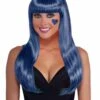 Women's Long Neon Blue Wig