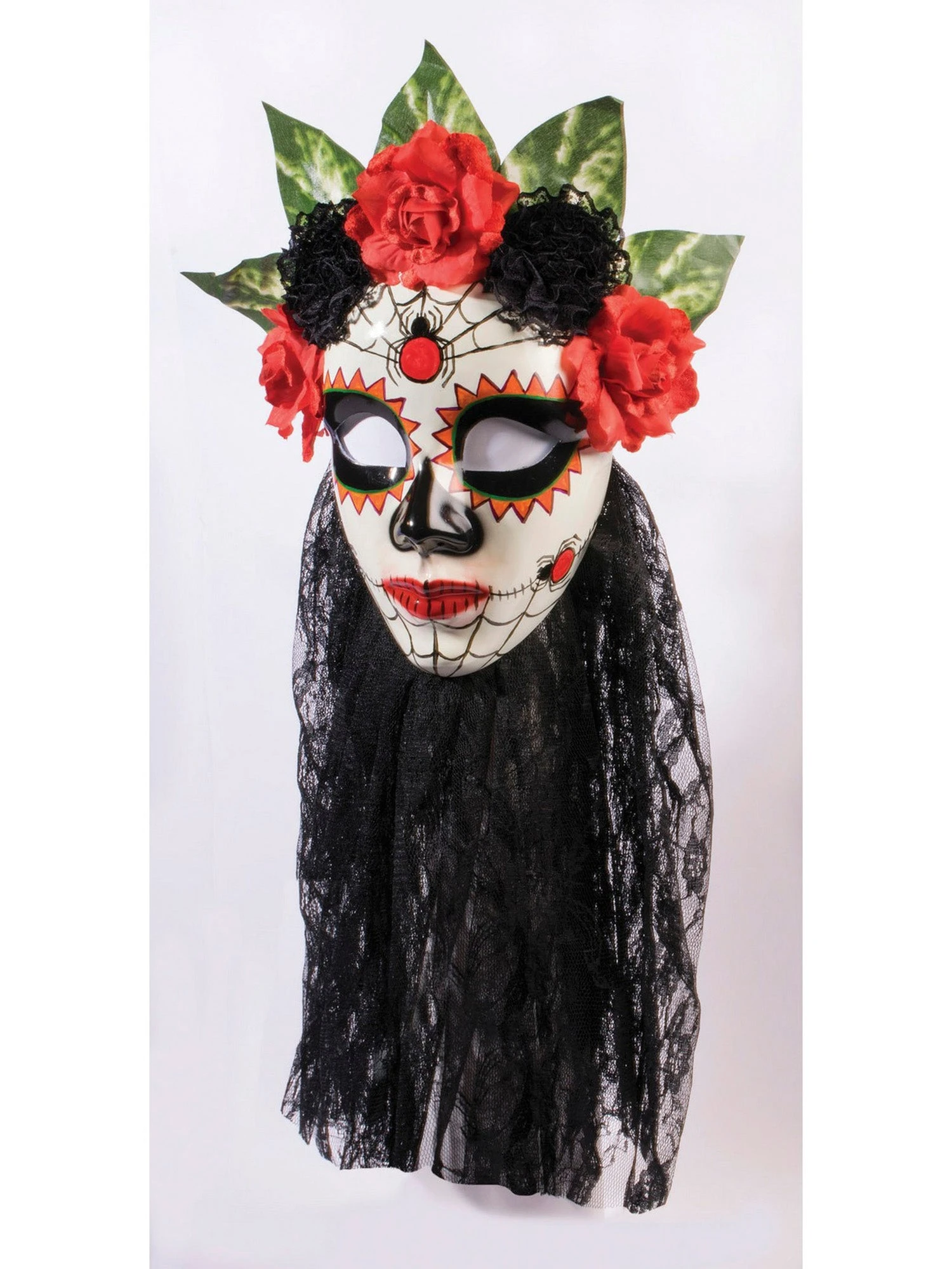 Women's Day Of The Dead Inspired Mask With Lace Veil 1 Women's Day Of The Dead Inspired Mask With Lace Veil