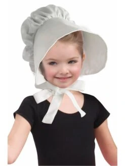 Kids' White Victorian Bonnet