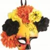 Adult Orange/Yellow Day Of The Dead Mask