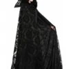 Adult Black Witch And Wizard Midnight Lace Cloak