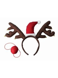 Adult Reindeer Antler Headband And Nose Set