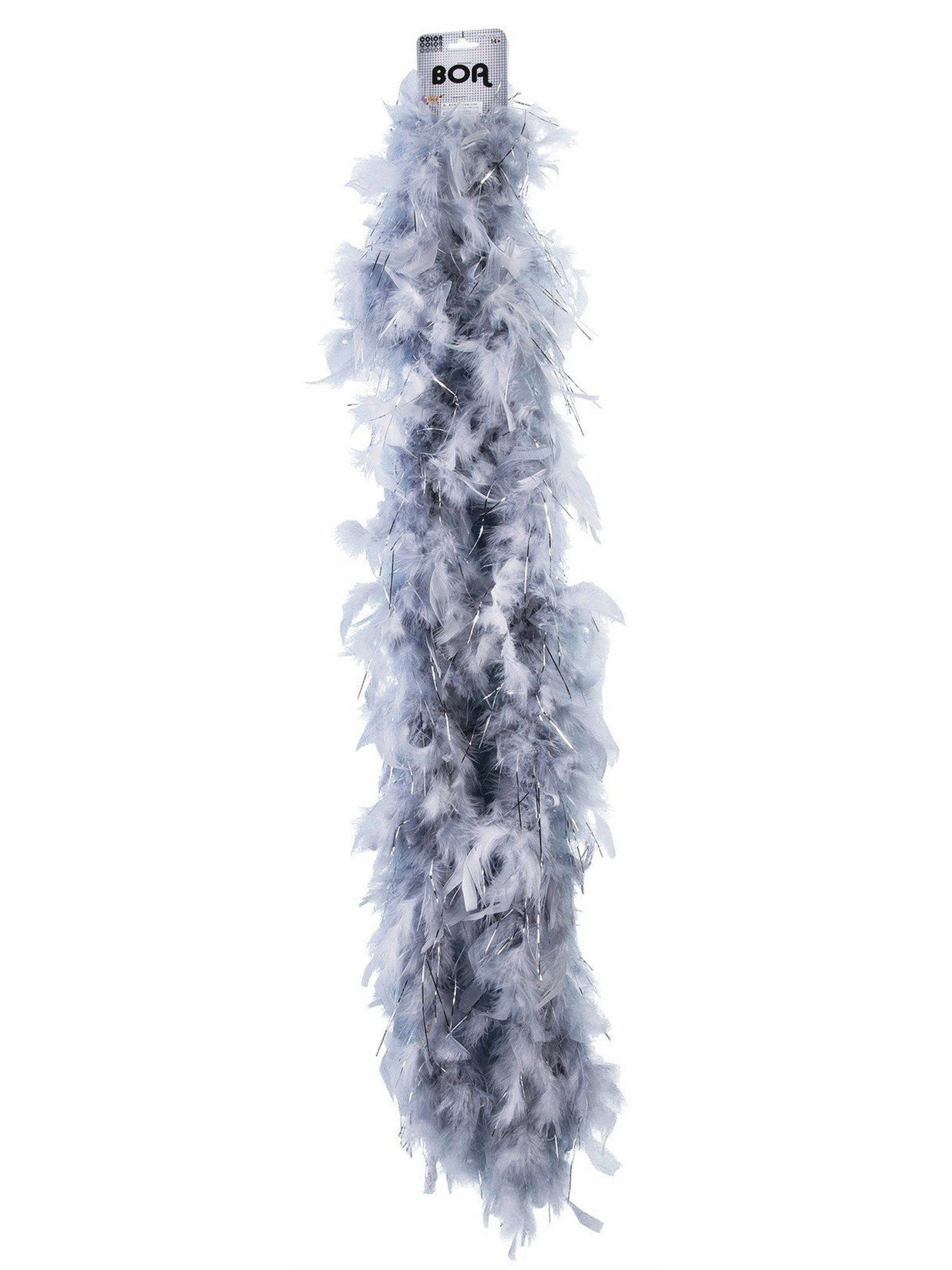 Adult Silver Tinsel And Feather Boa 1 Adult Silver Tinsel And Feather Boa