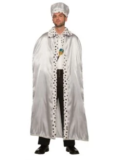 Adult Silver Faux Fur Trimmed Cape