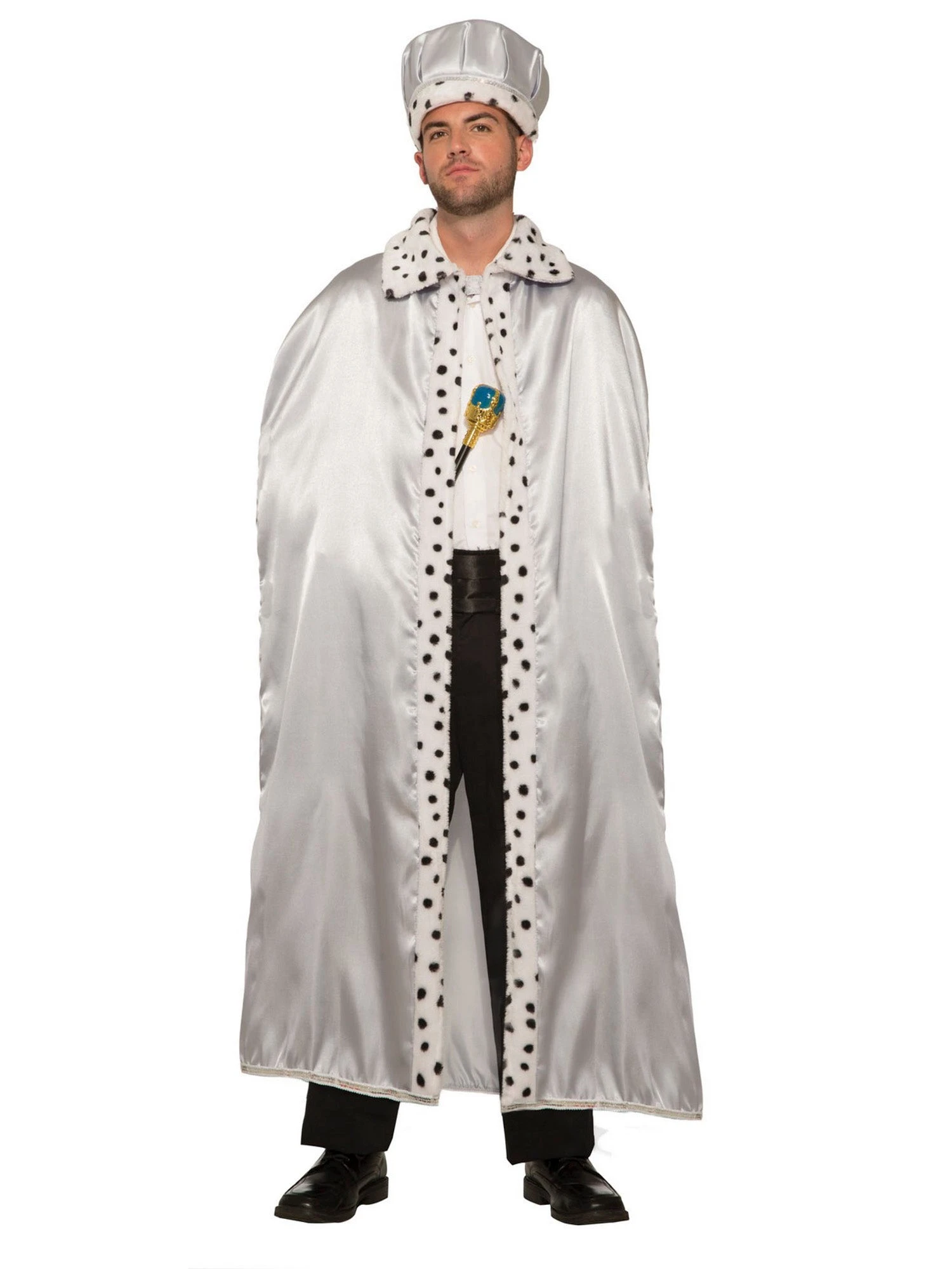 Adult Silver Faux Fur Trimmed Cape 1 Adult Silver Faux Fur Trimmed Cape