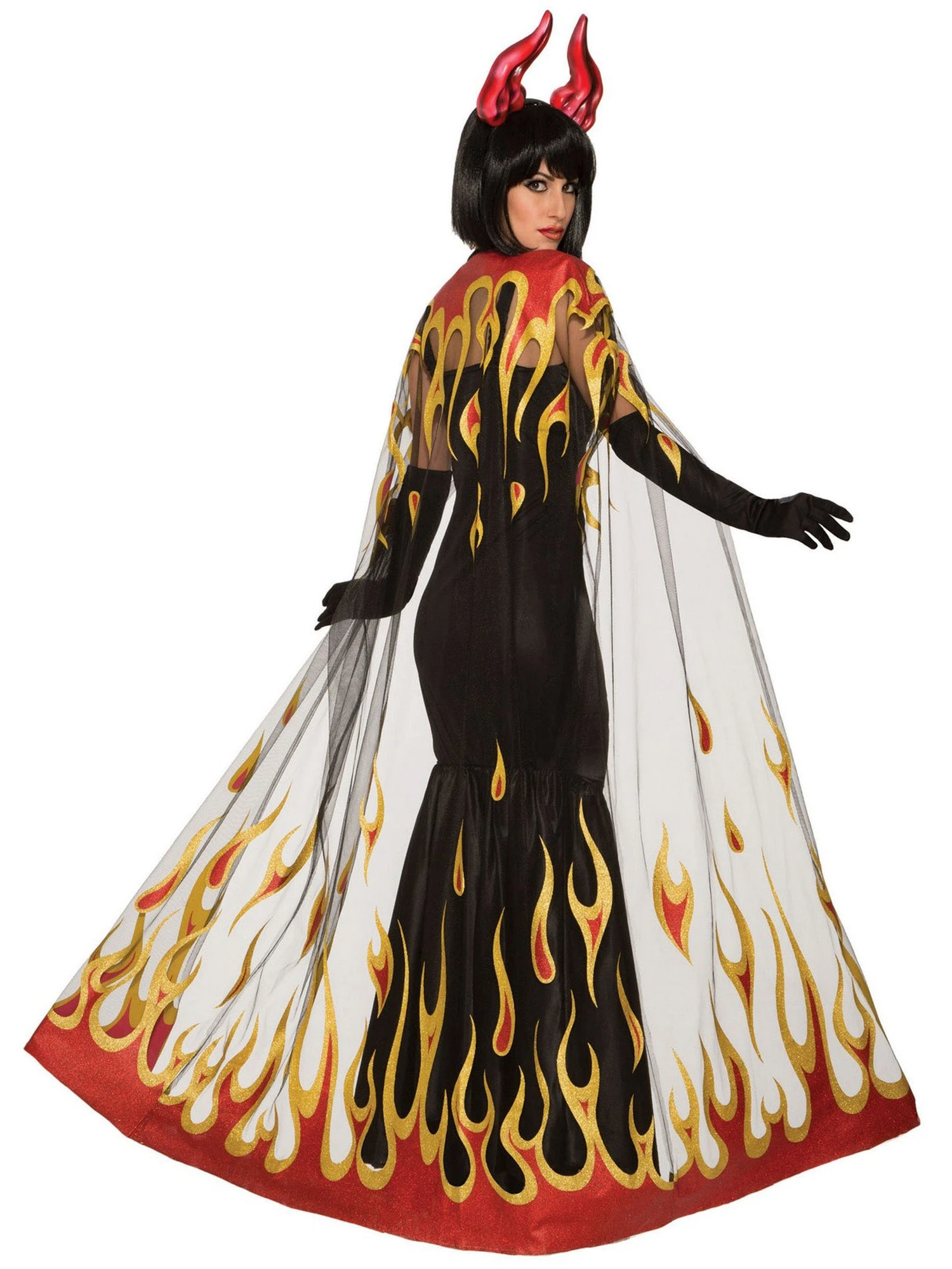 Adult Sheer Fire Devil Cape 1 Adult Sheer Fire Devil Cape