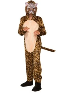 Kid's Leopard Halloween Costume Jumpsuit And Mask