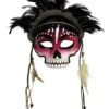 Adult Voodoo Witch Doctor Mask With Feathers