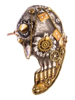 Adult Silver And Gold Steampunk Half Mask