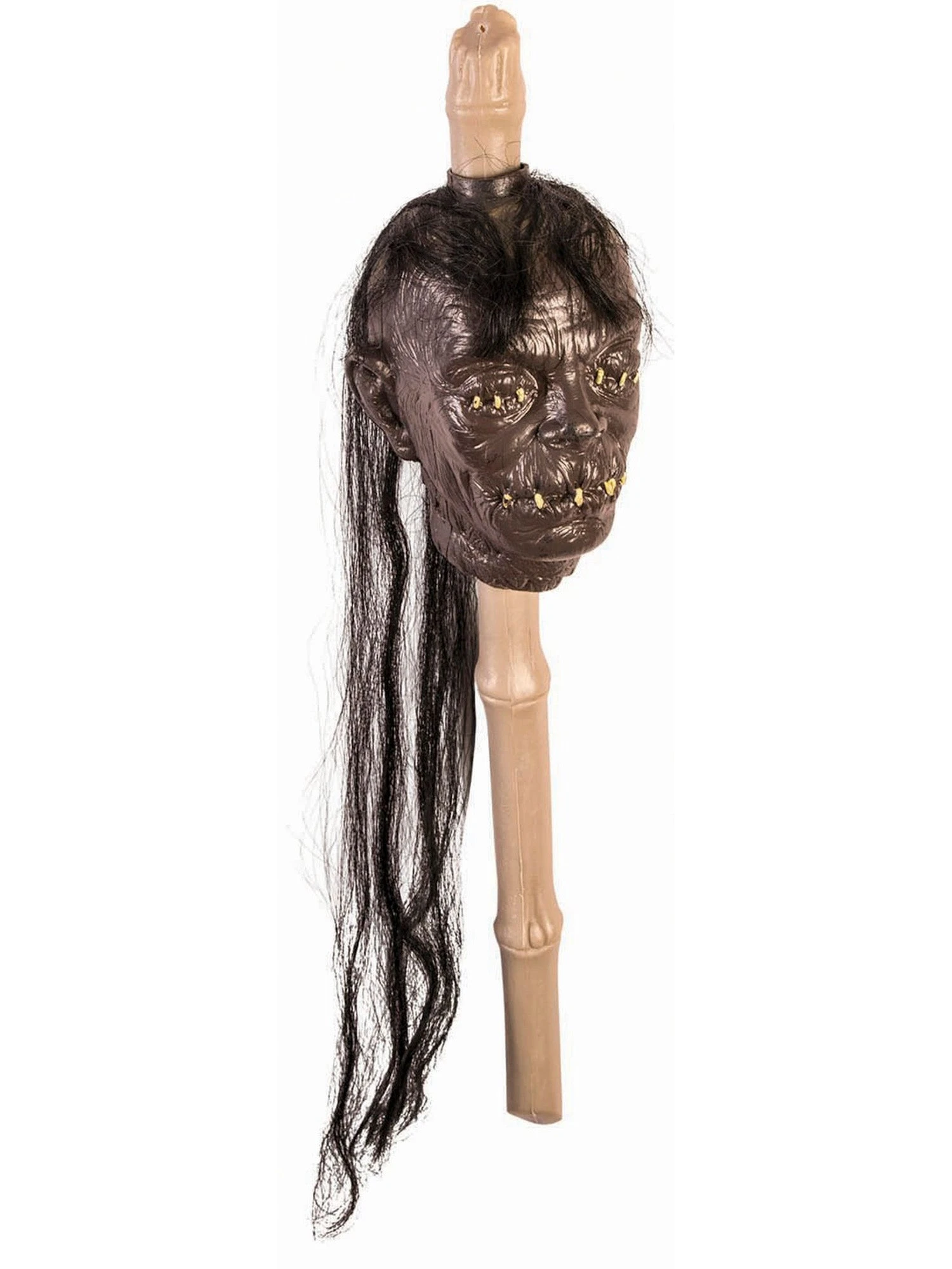 Voodoo Witch Doctor Shrunken Head On A Stick 1 Voodoo Witch Doctor Shrunken Head On A Stick
