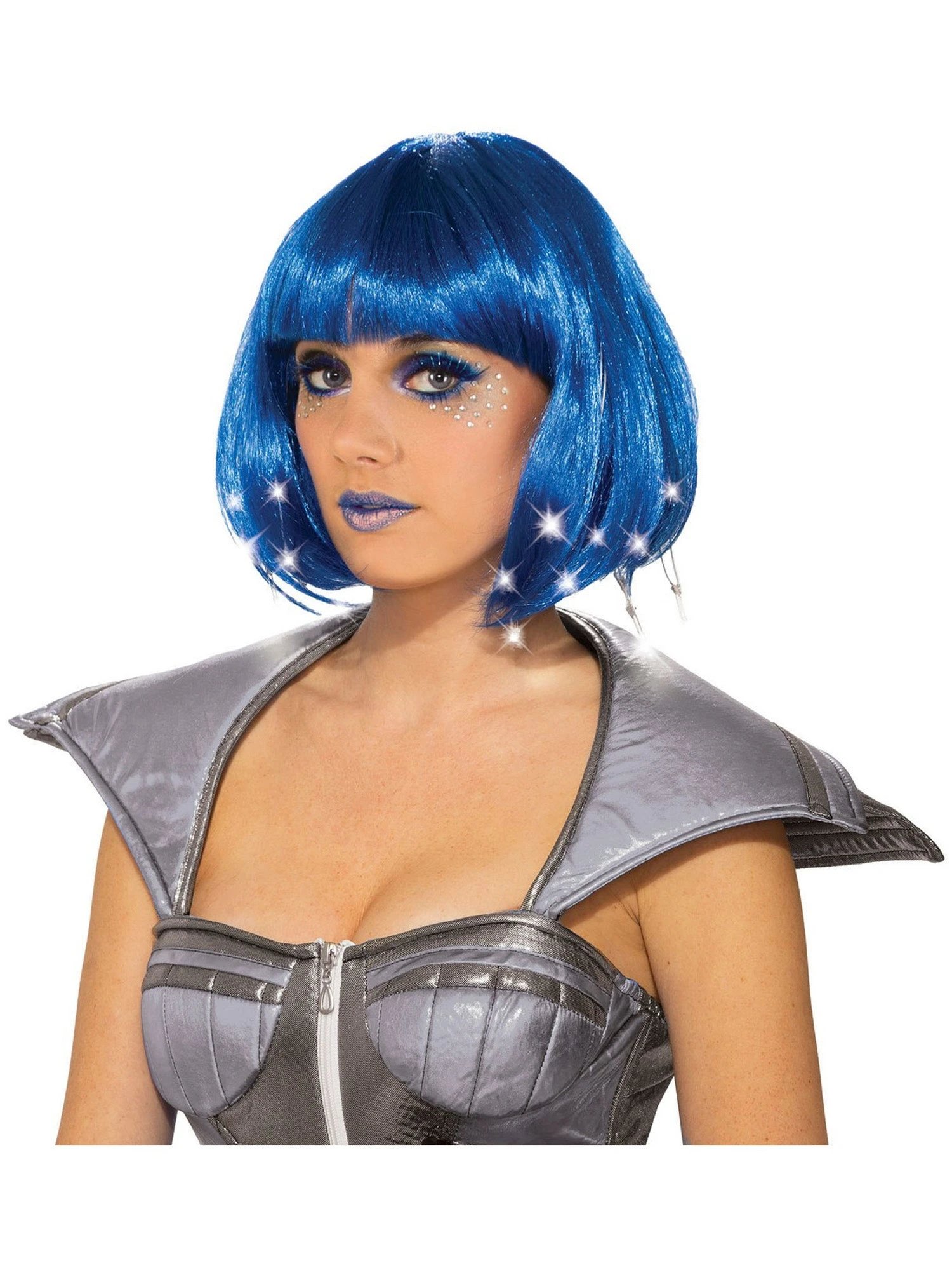 Adult Blue Light Up Wig Accessory 1 Adult Blue Light Up Wig Accessory
