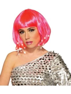 Adult Pink Light Up Wig Accessory