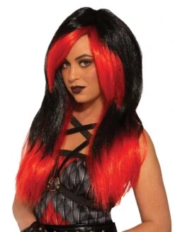 Demon Mistress Wig - Red/Black