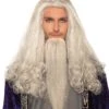 Wise Wizard Wig & Beard - White