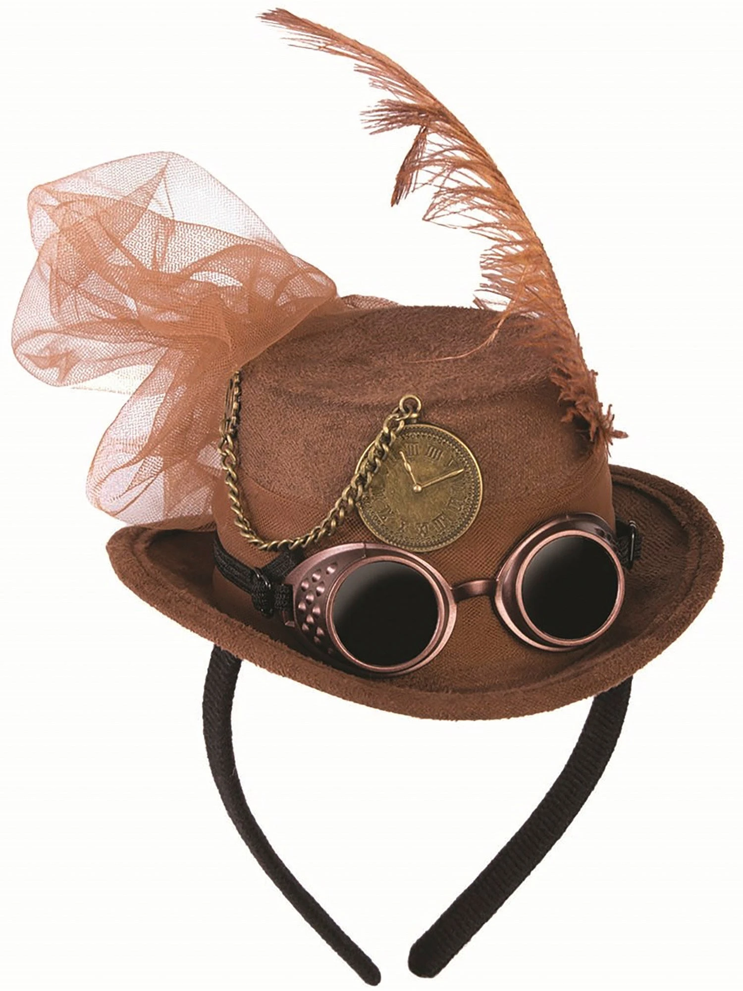 Adult Mini Brown Steampunk Top Hat 1 Adult Mini Brown Steampunk Top Hat