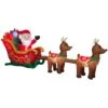 5 Ft Airblown Santa Sleigh With Reindeer Scene Decoration
