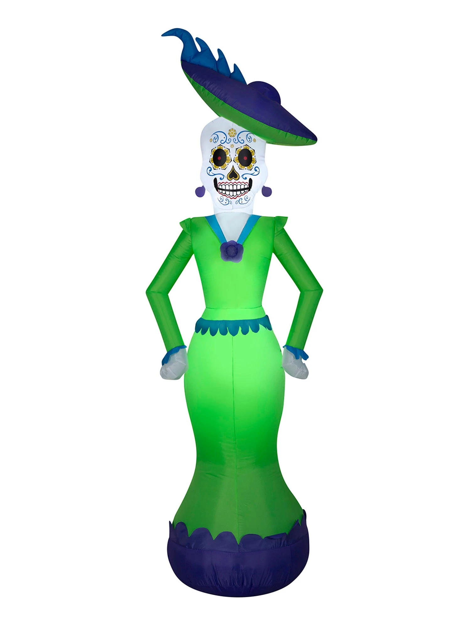 7 Foot Day Of The Dead Lady Light Up Halloween Inflatable Lawn Decoration 1 7 Foot Day Of The Dead Lady Light Up Halloween Inflatable Lawn Decoration