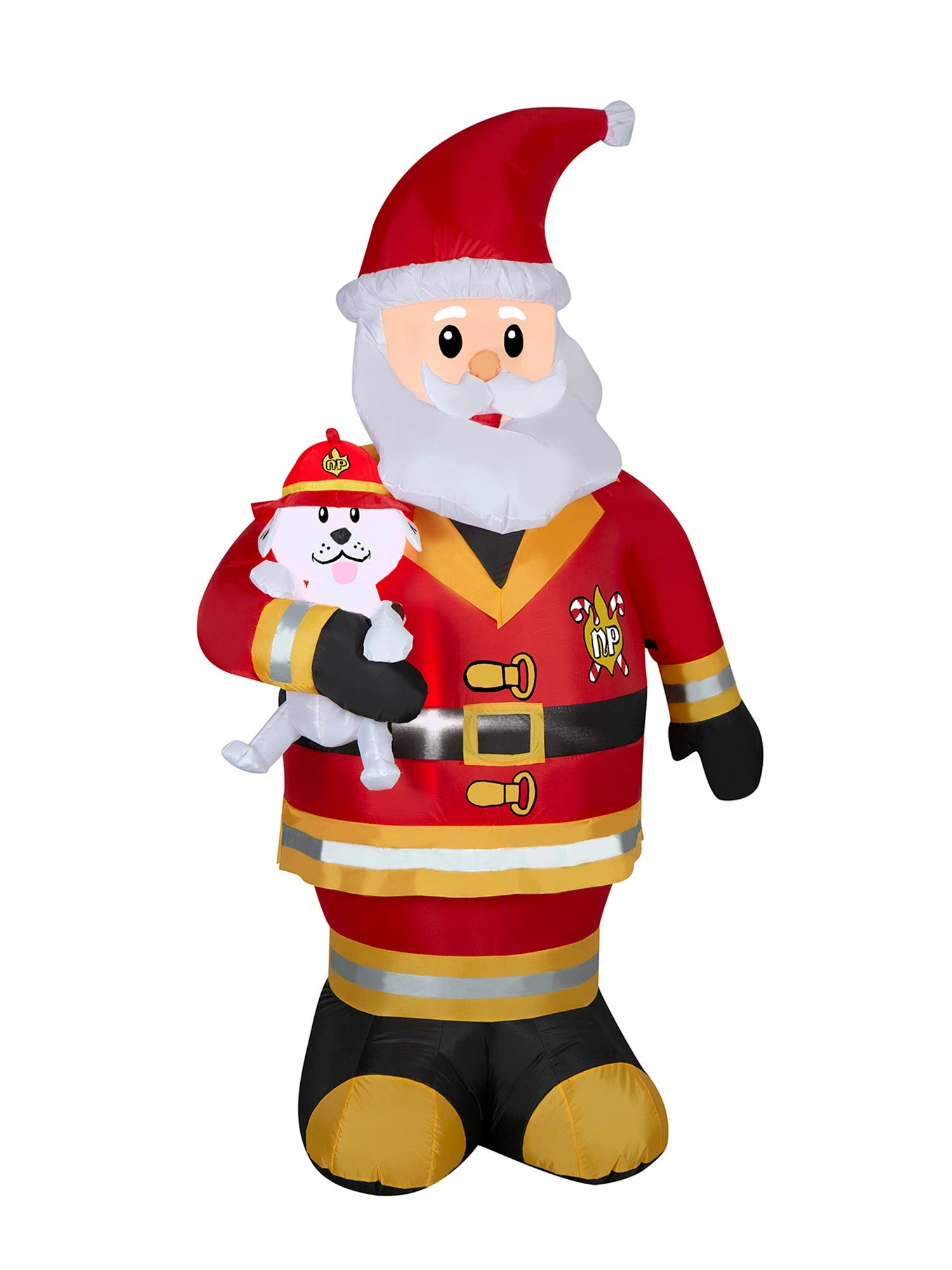 7 Foot Firefighter Santa Light Up Christmas Inflatable Lawn Decoration 1 7 Foot Firefighter Santa Light Up Christmas Inflatable Lawn Decoration