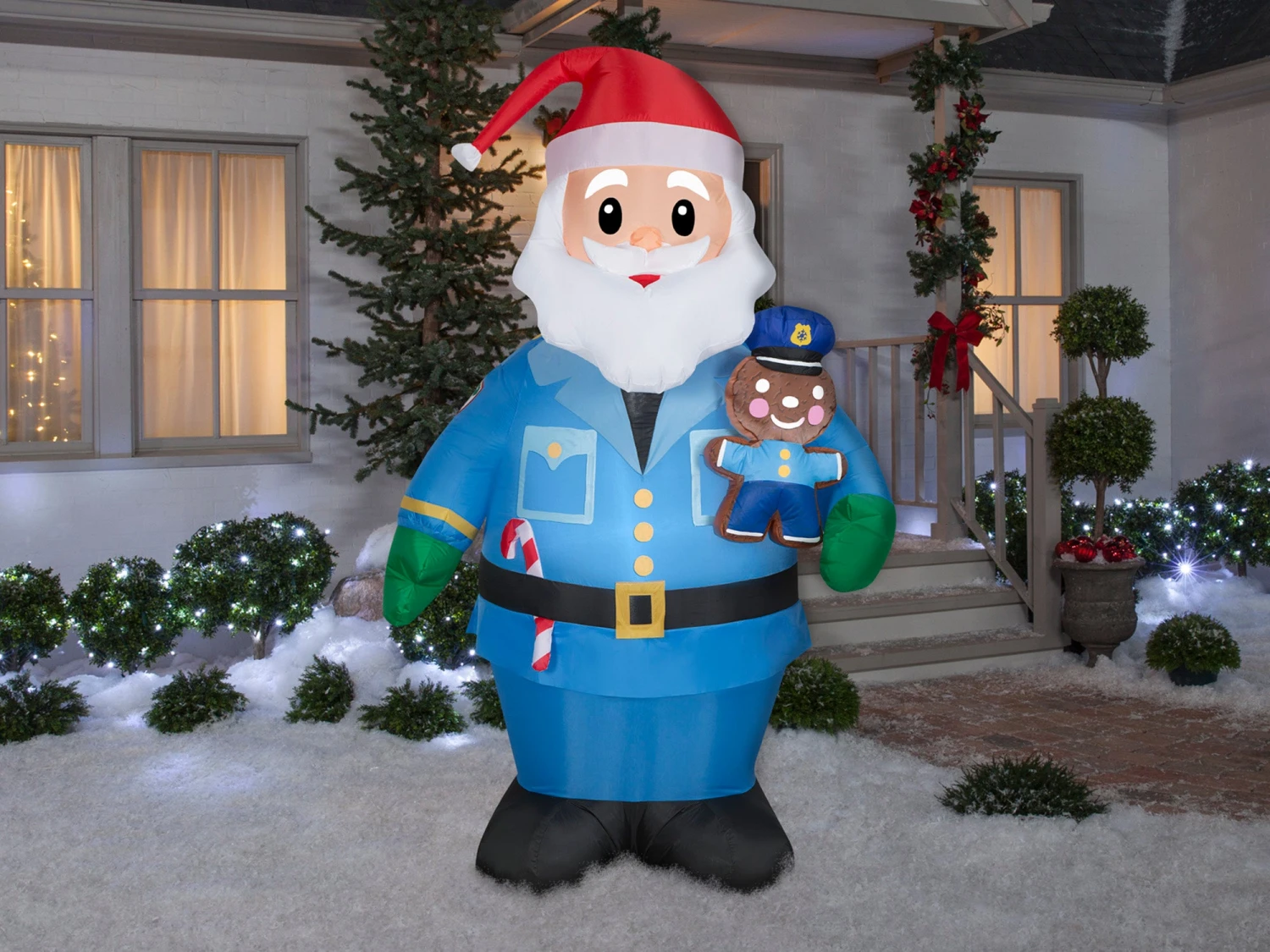 7 Foot Police Officer Santa Light Up Christmas Inflatable Lawn Decoration 2 7 Foot Police Officer Santa Light Up Christmas Inflatable Lawn Decoration - Image 2