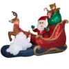 9.5 Foot Santa's Sleigh Light Up Christmas Inflatable Lawn Decoration