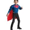 Superman Deluxe Muscle Chest Shirt And Cape Set For Kids